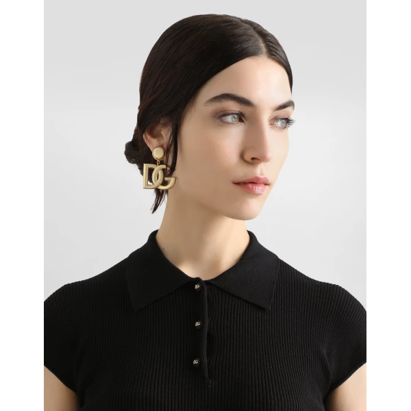 Dolce & Gabbana Ribbed viscose polo-shirt Top, view 4