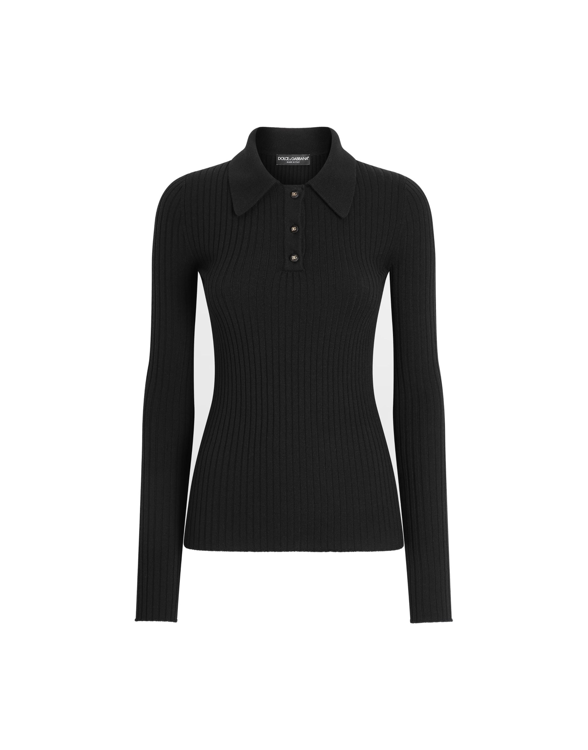Dolce & Gabbana Ribbed wool polo-style sweater