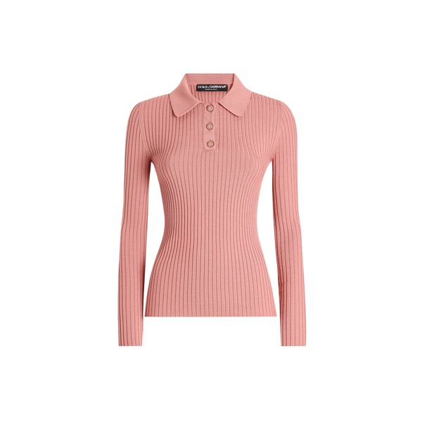 Dolce & Gabbana Ribbed wool polo-style sweater