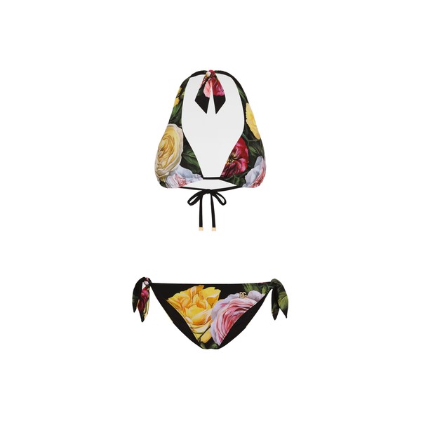 Dolce & Gabbana Rose and Peony-print padded triangle bikini