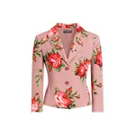 Dolce & Gabbana Rose bouquet-print charmeuse single-breasted jacket