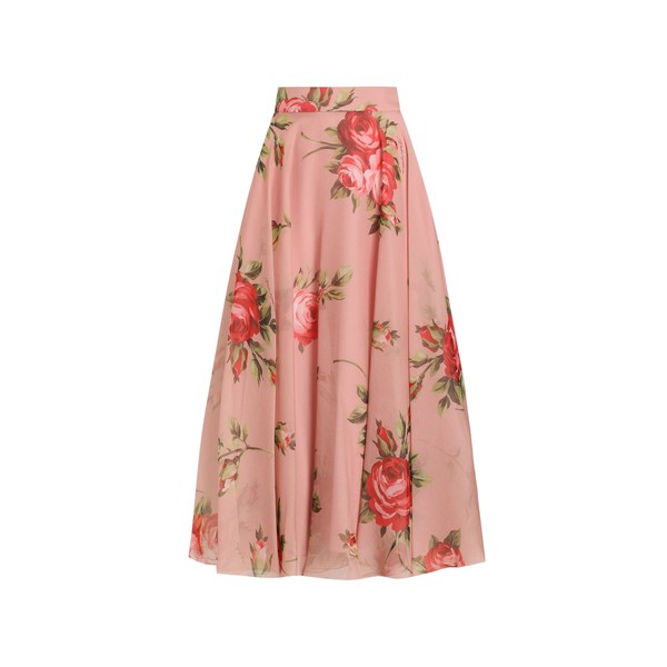 Dolce & Gabbana Rose bouquet-print chiffon circle skirt