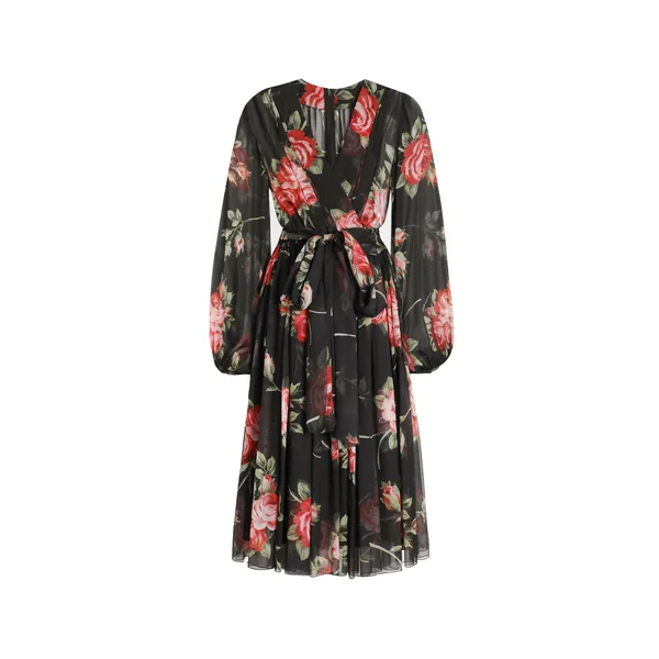 Dolce & Gabbana Rose bouquet-print chiffon dress