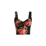 Dolce & Gabbana Rose bouquet-print cotton bustier top