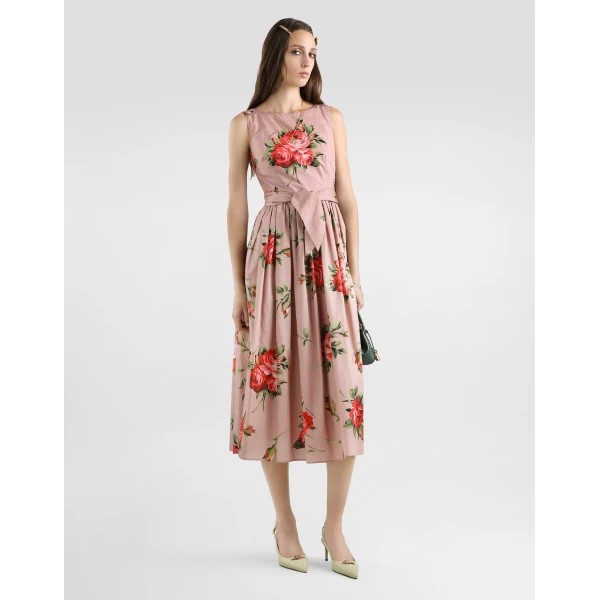 Dolce & Gabbana Rose bouquet-print cotton dress, view 2