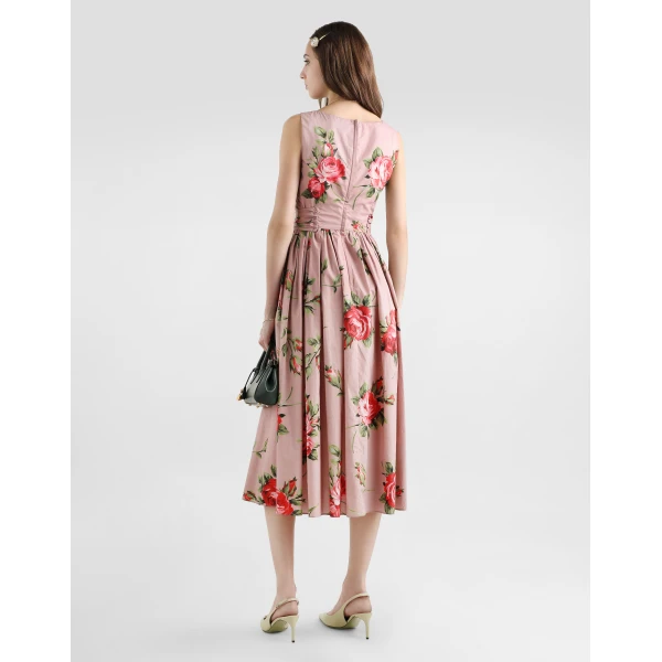 Dolce & Gabbana Rose bouquet-print cotton dress, view 3