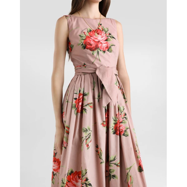Dolce & Gabbana Rose bouquet-print cotton dress, view 4