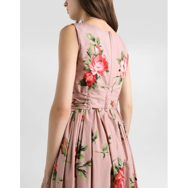 Dolce & Gabbana Rose bouquet-print cotton dress, view 5
