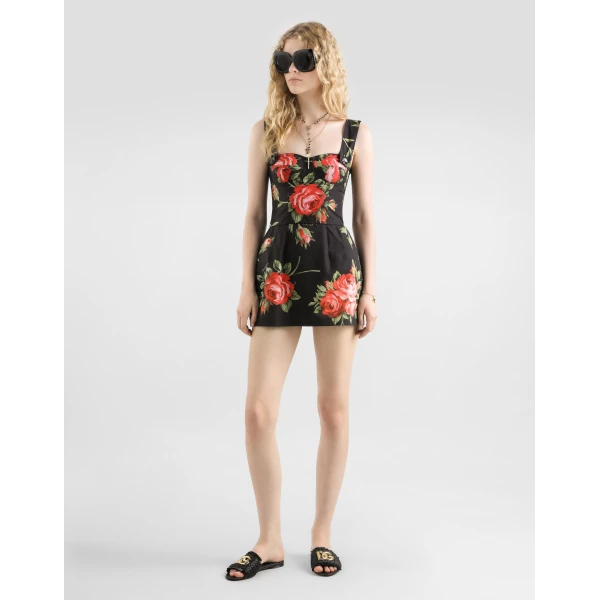 Dolce & Gabbana Rose bouquet-print cotton top, view 2