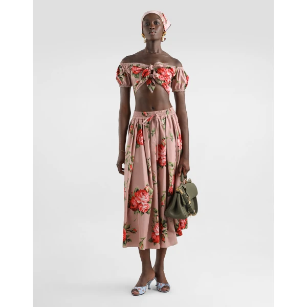 Dolce & Gabbana Rose bouquet-print cotton top, view 2