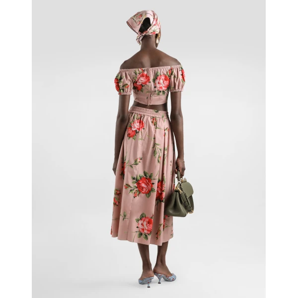 Dolce & Gabbana Rose bouquet-print cotton top, view 3