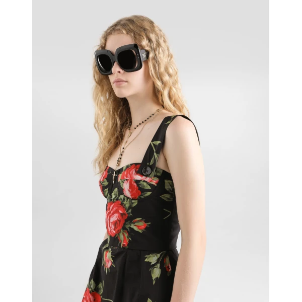 Dolce & Gabbana Rose bouquet-print cotton top, view 4