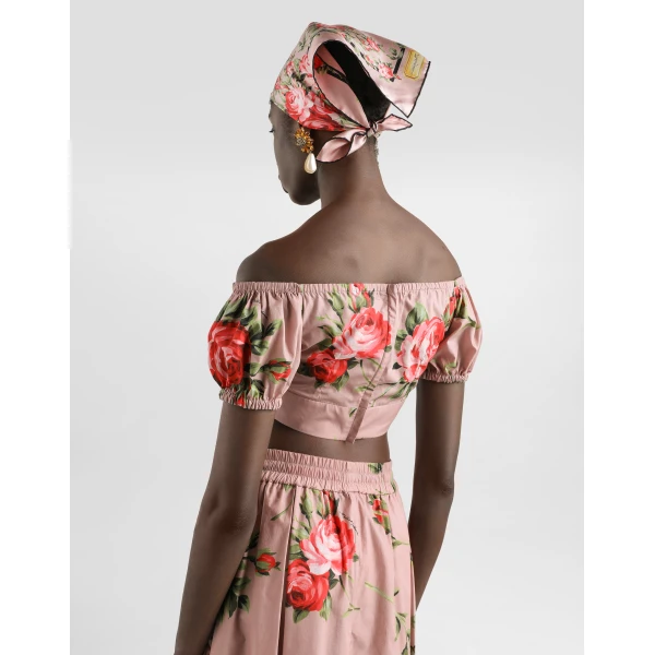Dolce & Gabbana Rose bouquet-print cotton top, view 5