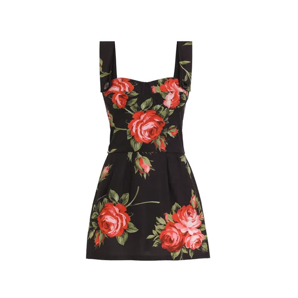 Dolce & Gabbana Rose bouquet-print cotton top