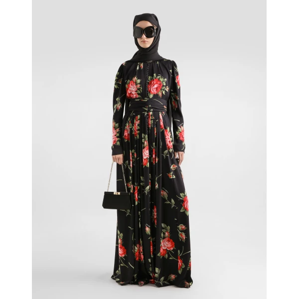 Dolce & Gabbana Rose bouquet-print crêpe dress, view 2