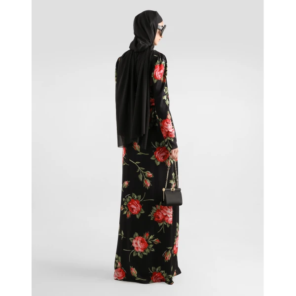 Dolce & Gabbana Rose bouquet-print crêpe dress, view 3