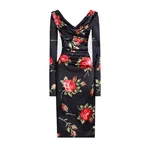 Dolce & Gabbana Rose bouquet-print draped satin dress