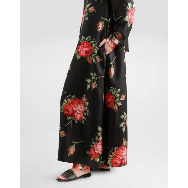 Dolce & Gabbana Rose bouquet-print long twill dress, view 4