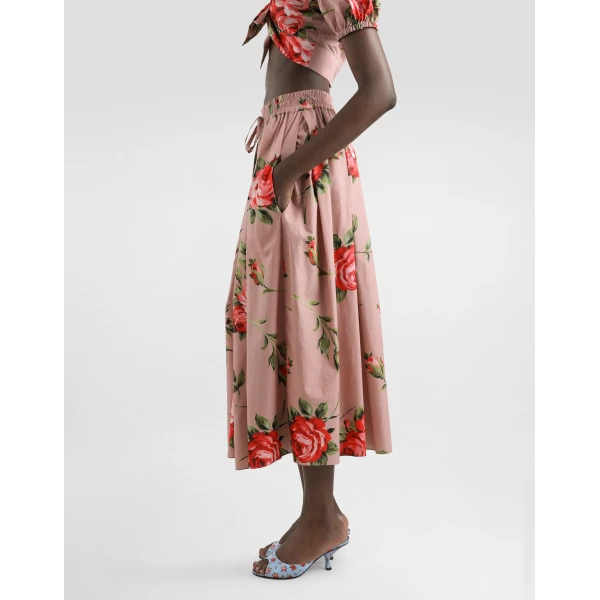 Dolce & Gabbana Rose bouquet-print midi skirt, view 4