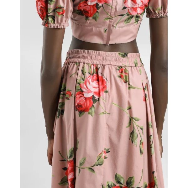 Dolce & Gabbana Rose bouquet-print midi skirt, view 5