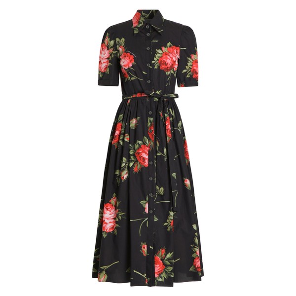 Dolce & Gabbana Rose bouquet-print poplin shirt dress