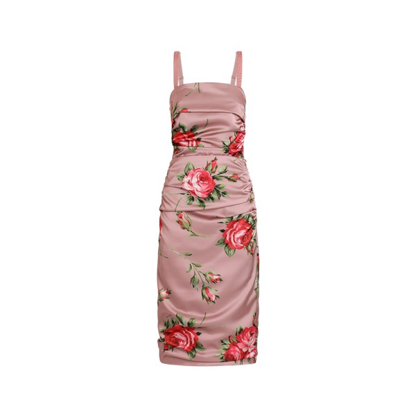 Dolce & Gabbana Rose bouquet-print satin dress