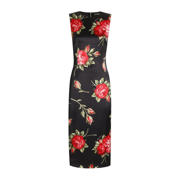 Dolce & Gabbana Rose bouquet-print satin dress