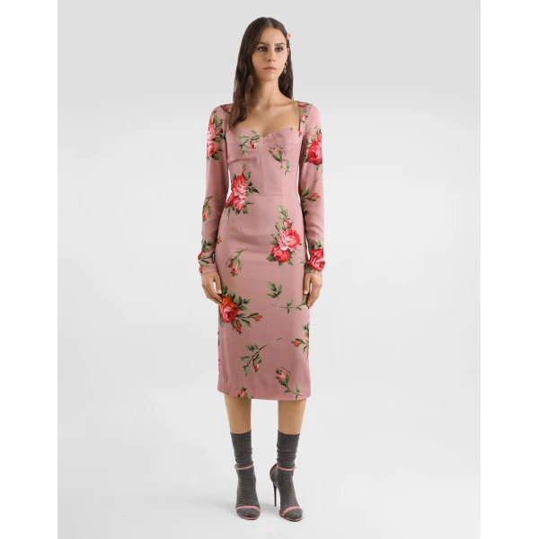 Dolce & Gabbana Rose bouquet-print sheath dress, view 2