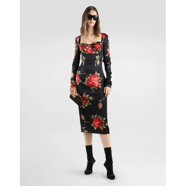 Dolce & Gabbana Rose bouquet-print sheath dress, view 2