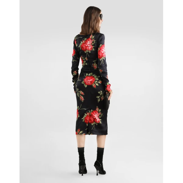 Dolce & Gabbana Rose bouquet-print sheath dress, view 3