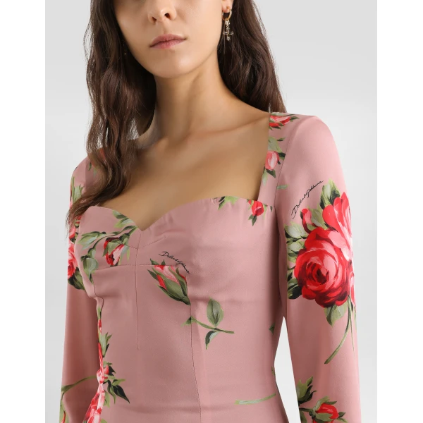Dolce & Gabbana Rose bouquet-print sheath dress, view 4
