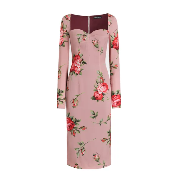 Dolce & Gabbana Rose bouquet-print sheath dress