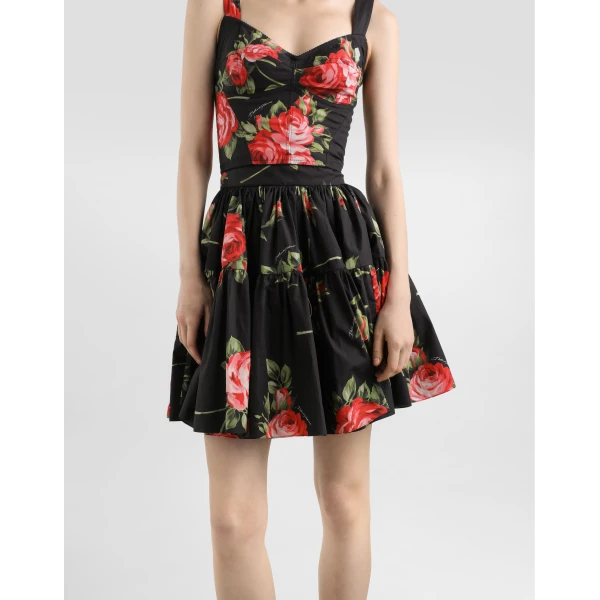 Dolce & Gabbana Rose bouquet-print short skirt, view 4