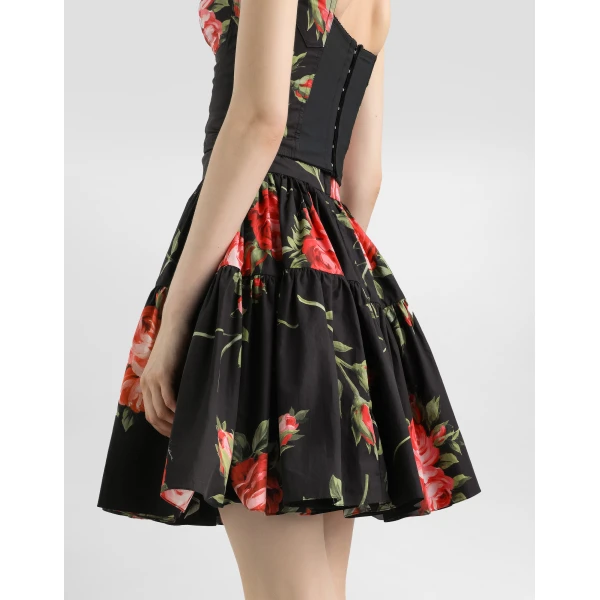 Dolce & Gabbana Rose bouquet-print short skirt, view 5
