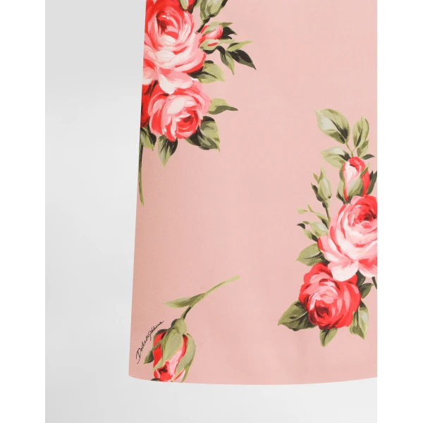Dolce & Gabbana Rose bouquet-print straight skirt, view 3