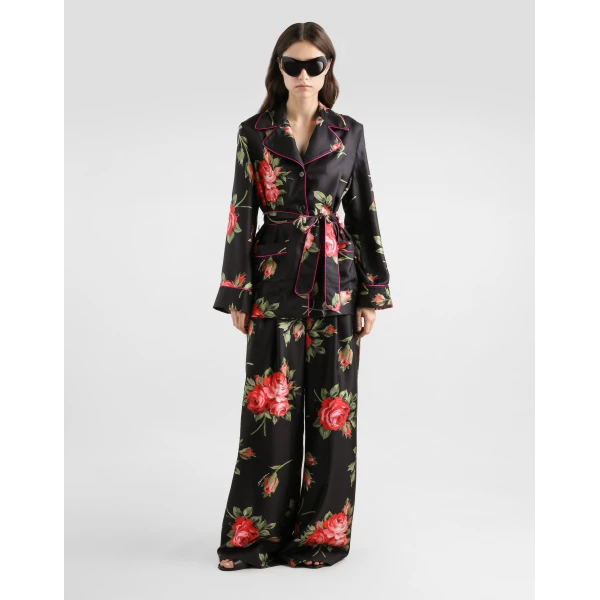 Dolce & Gabbana Rose bouquet-print vanity twill shirt, view 2