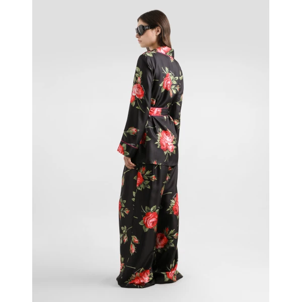 Dolce & Gabbana Rose bouquet-print vanity twill shirt, view 3