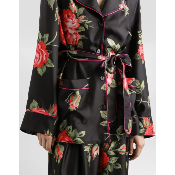 Dolce & Gabbana Rose bouquet-print vanity twill shirt, view 4