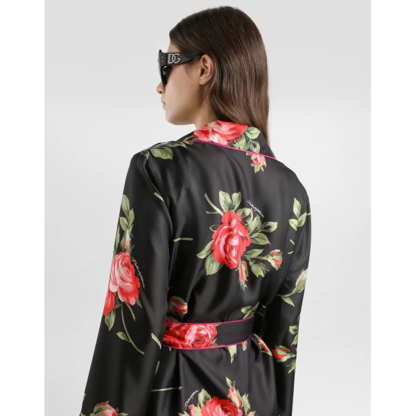 Dolce & Gabbana Rose bouquet-print vanity twill shirt, view 5