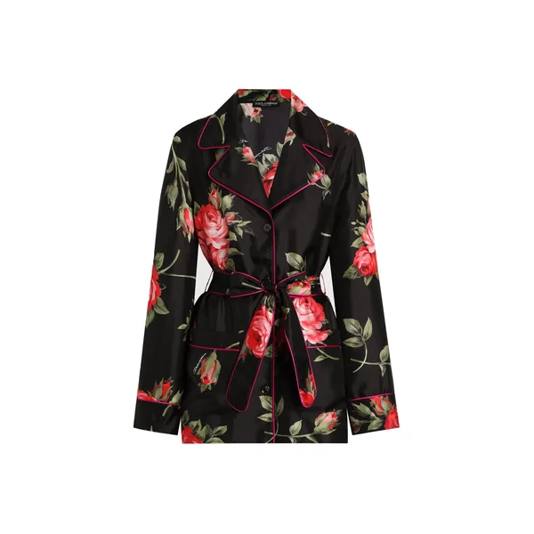 Dolce & Gabbana Rose bouquet-print vanity twill shirt
