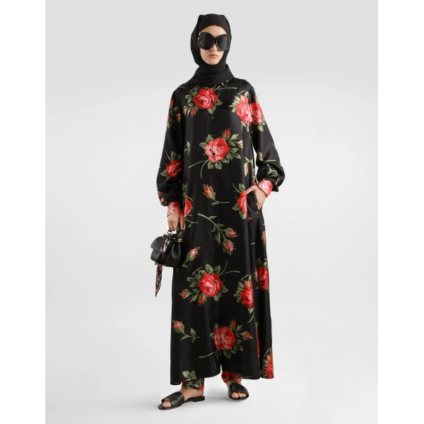 Dolce & Gabbana Rose bouquet-print vanity twill trousers, view 2