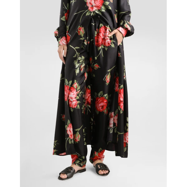 Dolce & Gabbana Rose bouquet-print vanity twill trousers, view 4