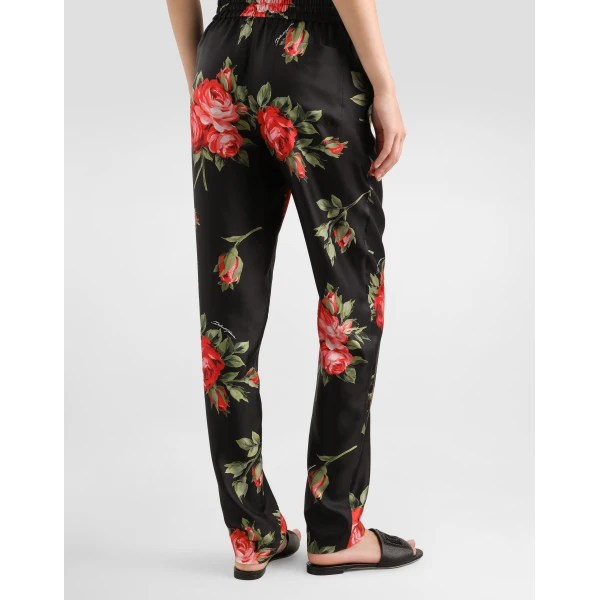 Dolce & Gabbana Rose bouquet-print vanity twill trousers, view 5