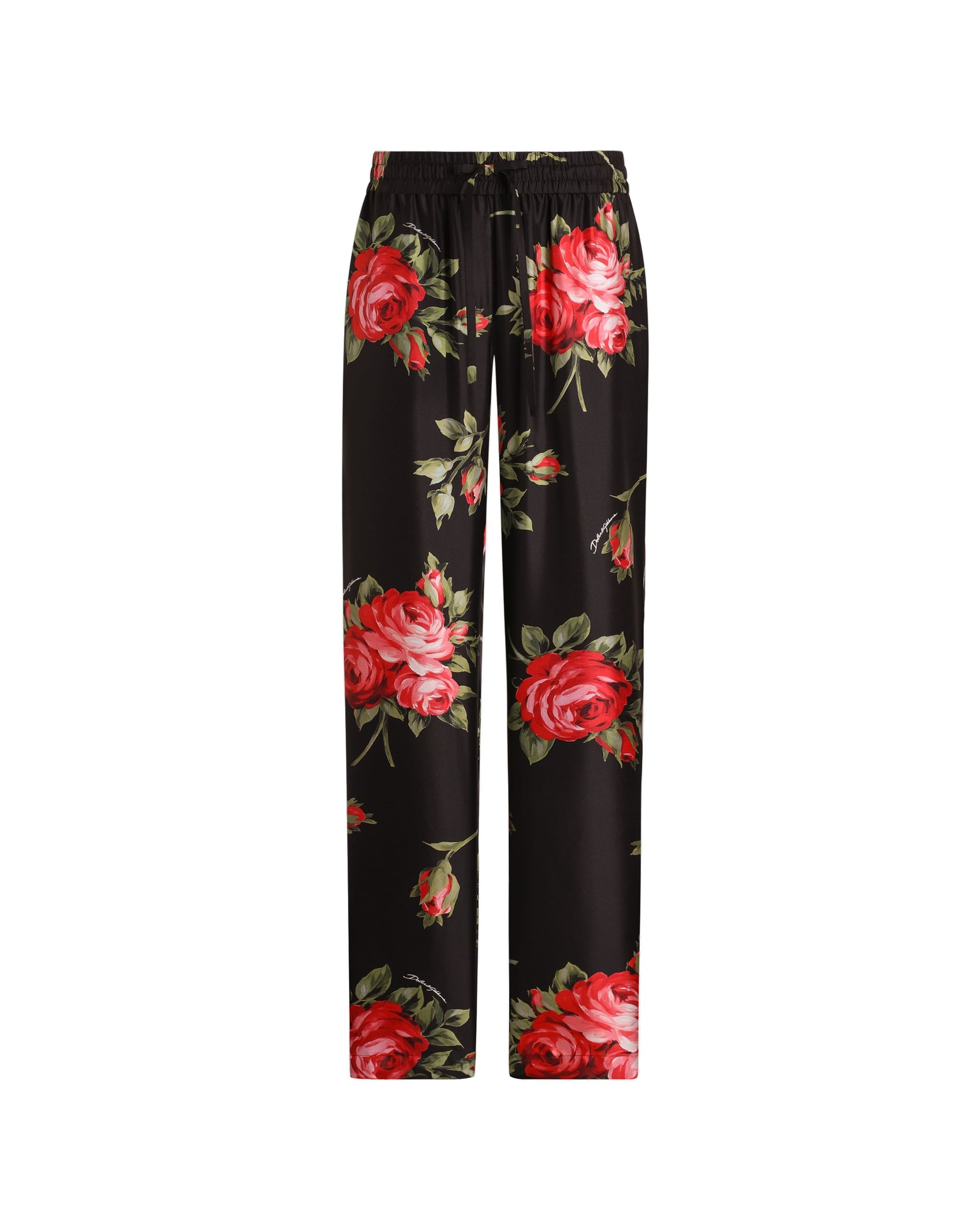 Dolce & Gabbana Rose bouquet-print vanity twill trousers