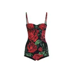 Dolce & Gabbana Rose-print balconette one-piece swimsuit