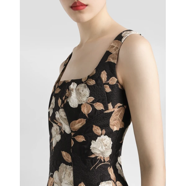 Dolce & Gabbana Rose-print brocade dress, view 5