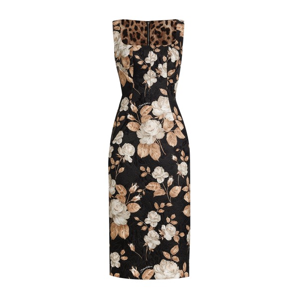 Dolce & Gabbana Rose-print brocade dress