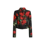 Dolce & Gabbana Rose-print brocade jacket with jewel buttons