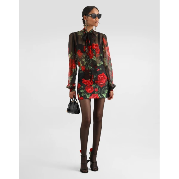Dolce & Gabbana Rose-print brocade skirt, view 2
