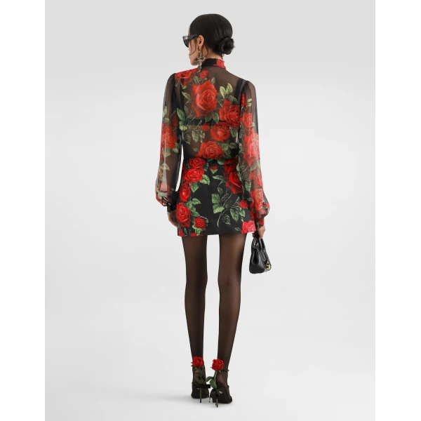 Dolce & Gabbana Rose-print brocade skirt, view 3